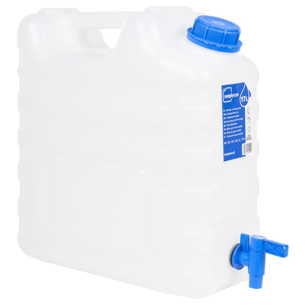 Wasserbehälter mit Hahn Transparent 17 L Kunststoff