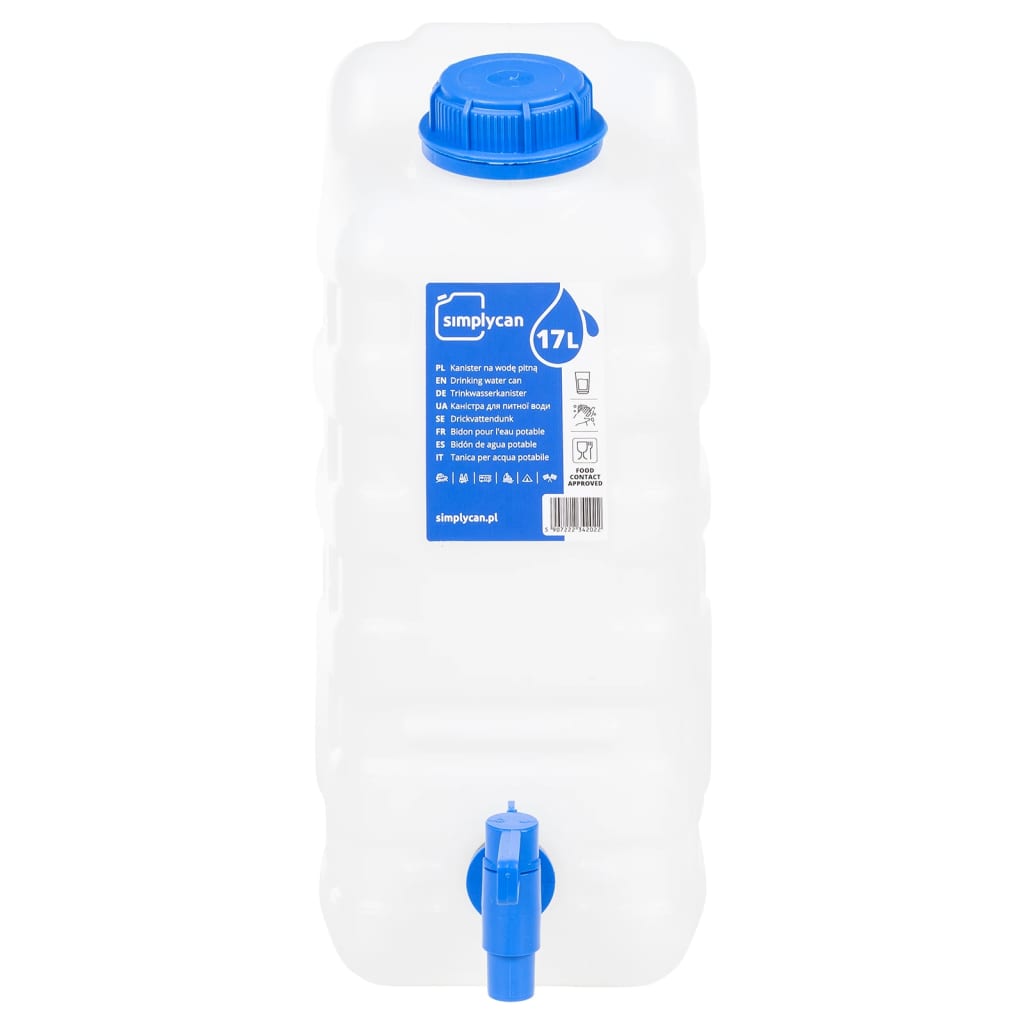 vidaXL Watertank met kraan 15 L kunststof transparant afbeelding