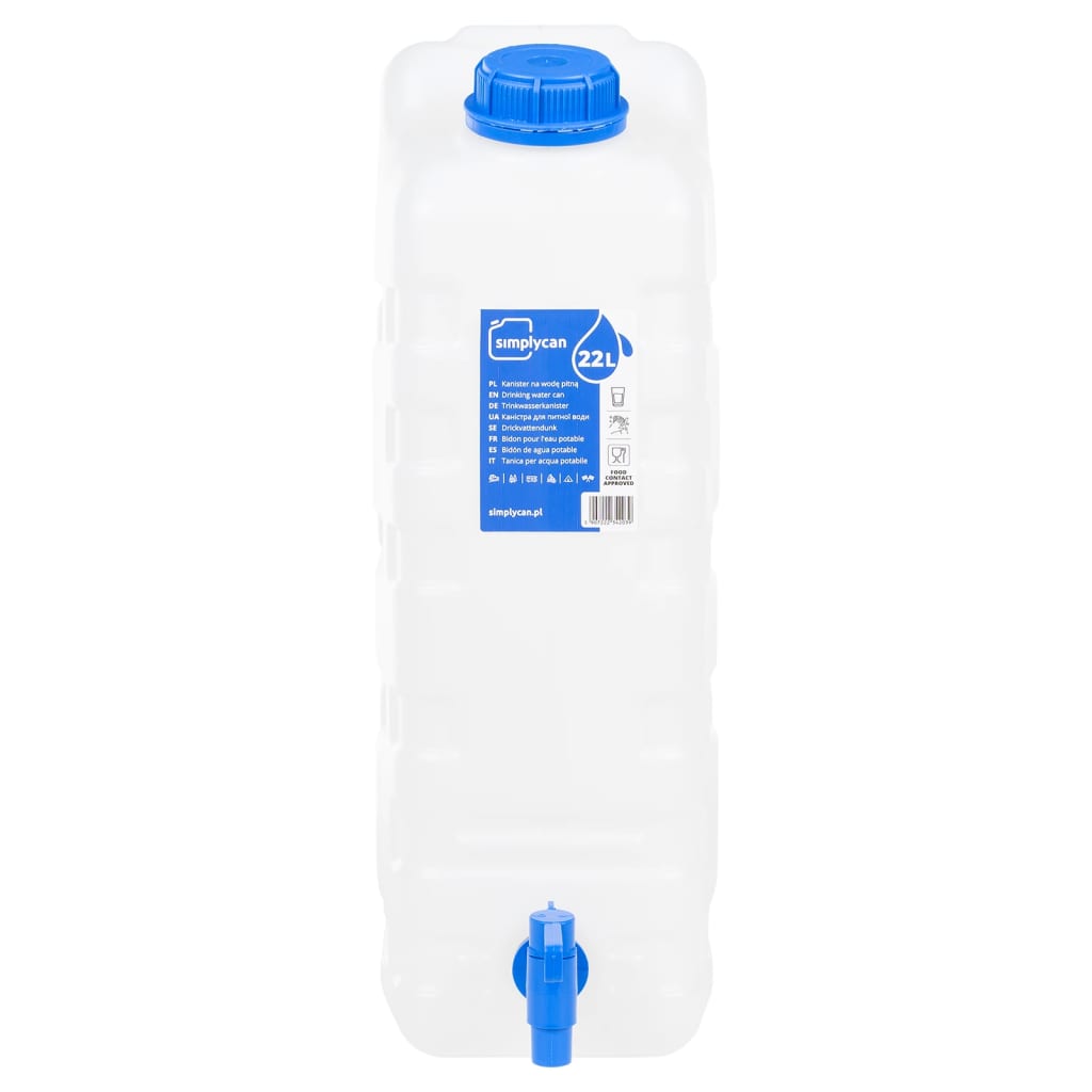 vidaXL Watertank met kraan 20 L kunststof transparant afbeelding
