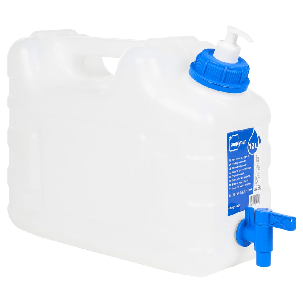 vidaXL Recipient de apă cu robinet și dozator de săpun, 12 L, plastic