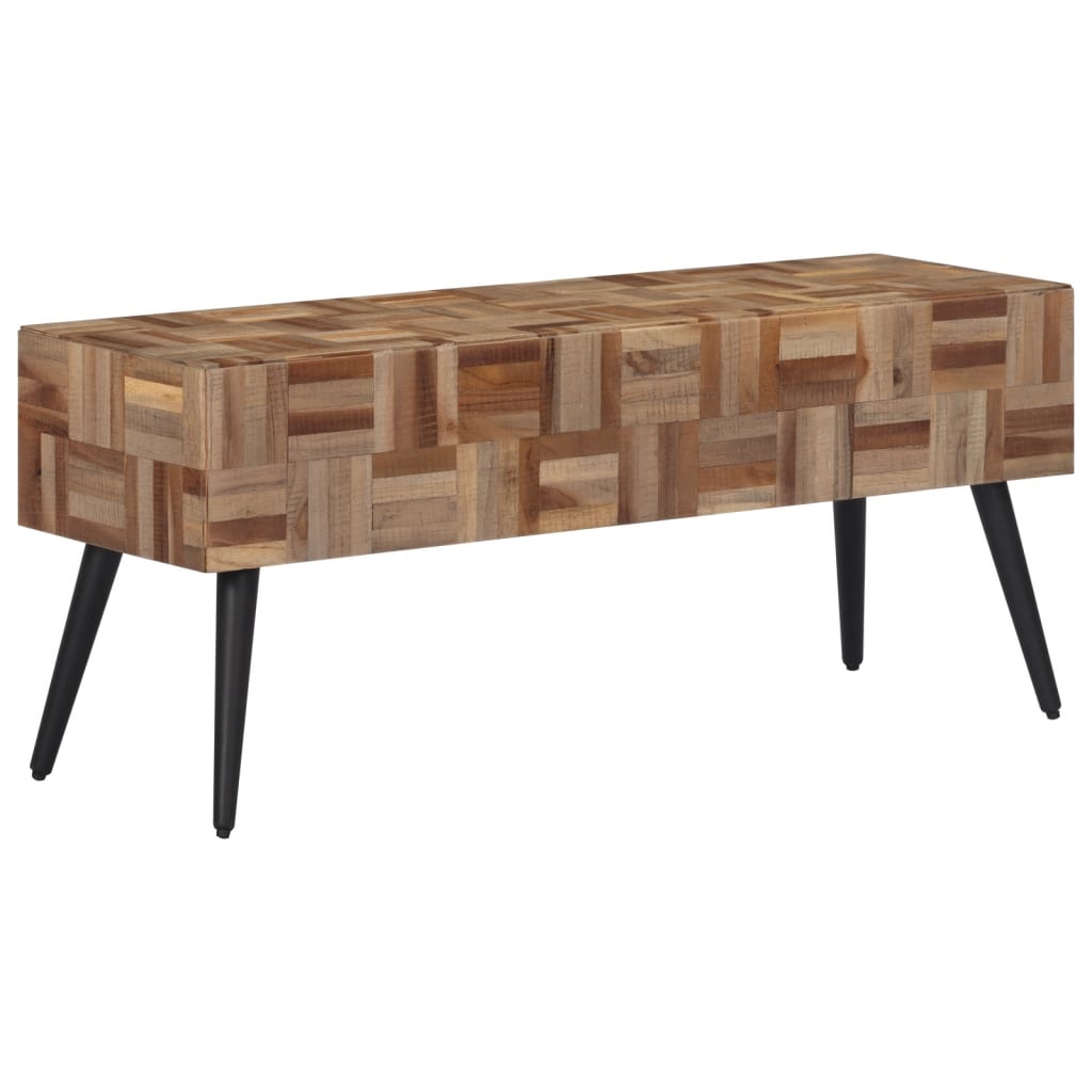 Sitzbank 110x35x45 cm Recyceltes Massivholz Teak