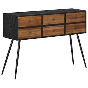 vidaXL sahtlitega konsoollaud, 116 x 30 x 76 cm, taastatud tiikpuu