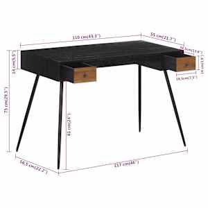Psací stůl 117 x 56,5 x 75 cm masivní recyklovaný teak - obrázek 10