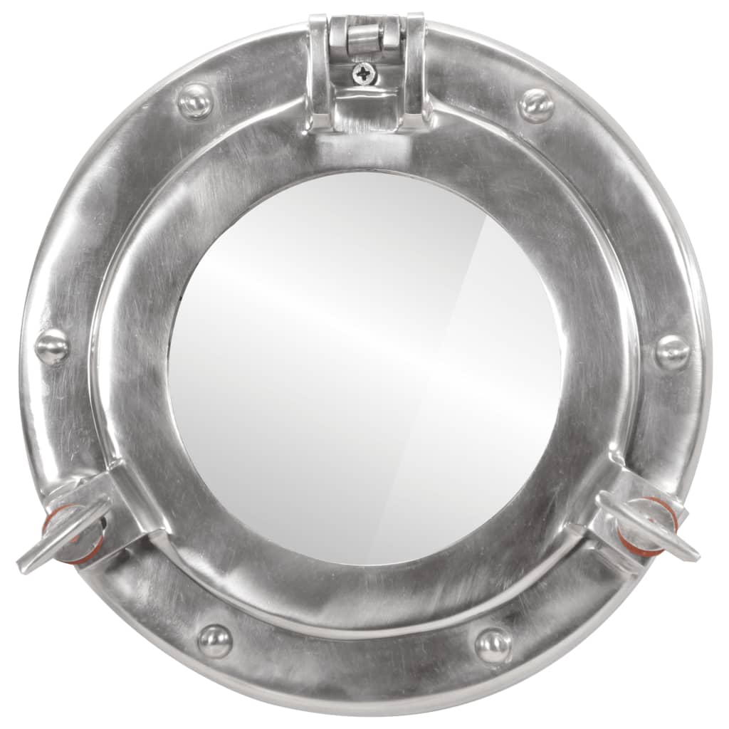vidaXL Wandspiegel patrijspoort Ø23 cm aluminium en glas