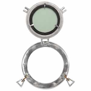 Průzorové okénko se zrcadlem nástěnné Ø 23 cm hliník a sklo - obrázek 4