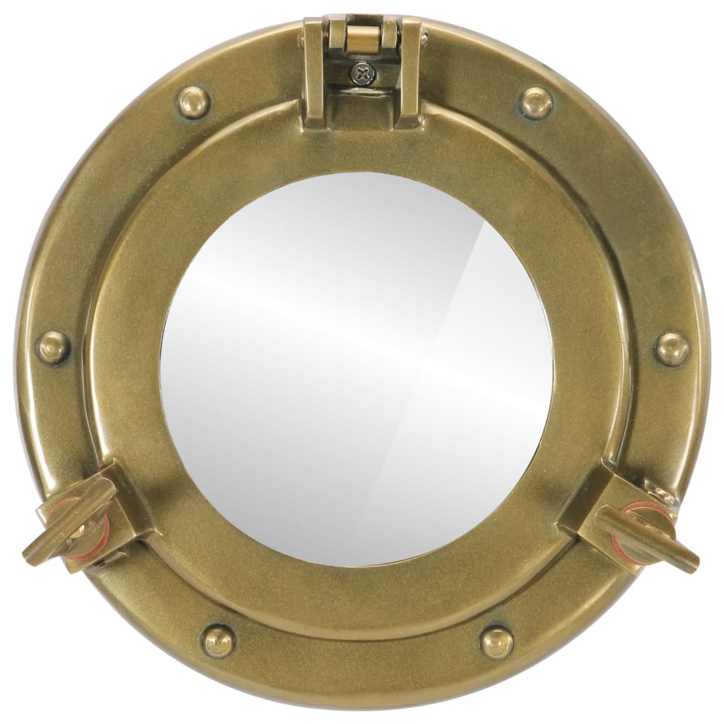 vidaXL Wandspiegel patrijspoort Ø23 cm aluminium en glas
