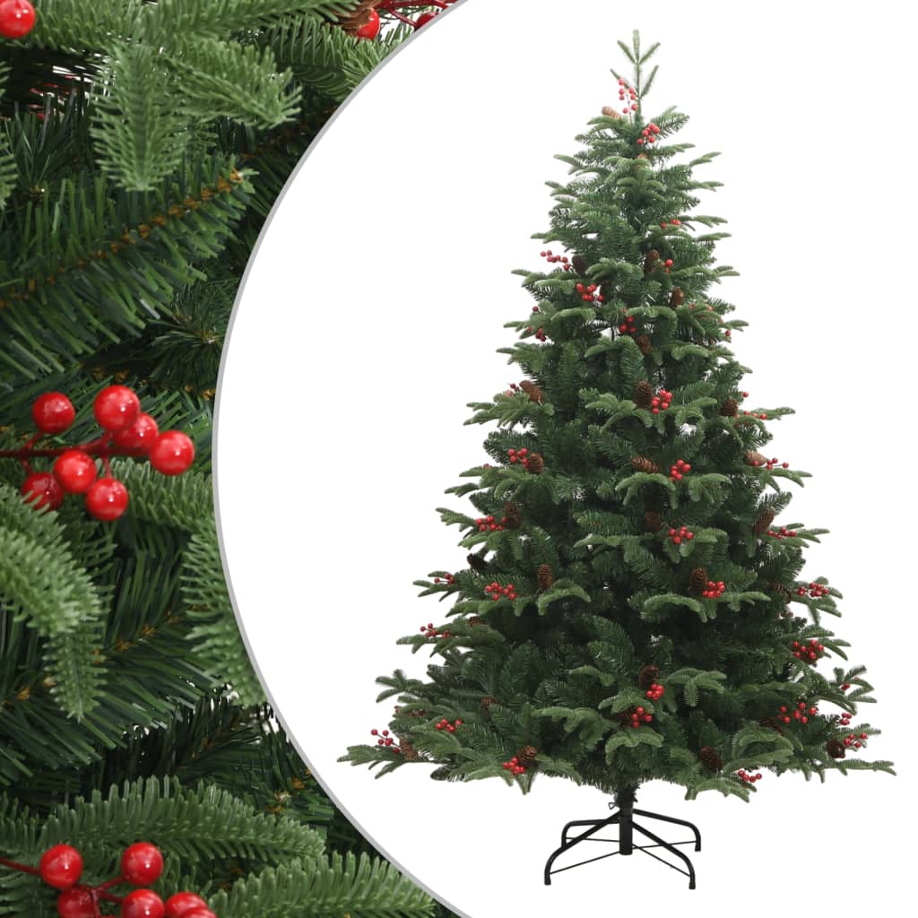 Künstlicher Weihnachtsbaum Klappbar mit Zapfen & Beeren 180 cm