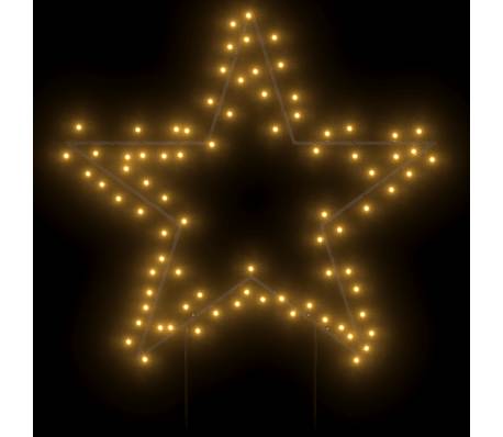 vidaXL Decorațiune stea cu lumini de Crăciun cu țăruși, 80 LED, 60 cm