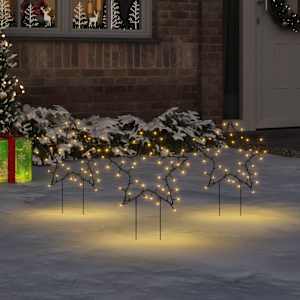 Božična svetlobna dekoracija s konicami 3 kosi 50 LED 29 cm