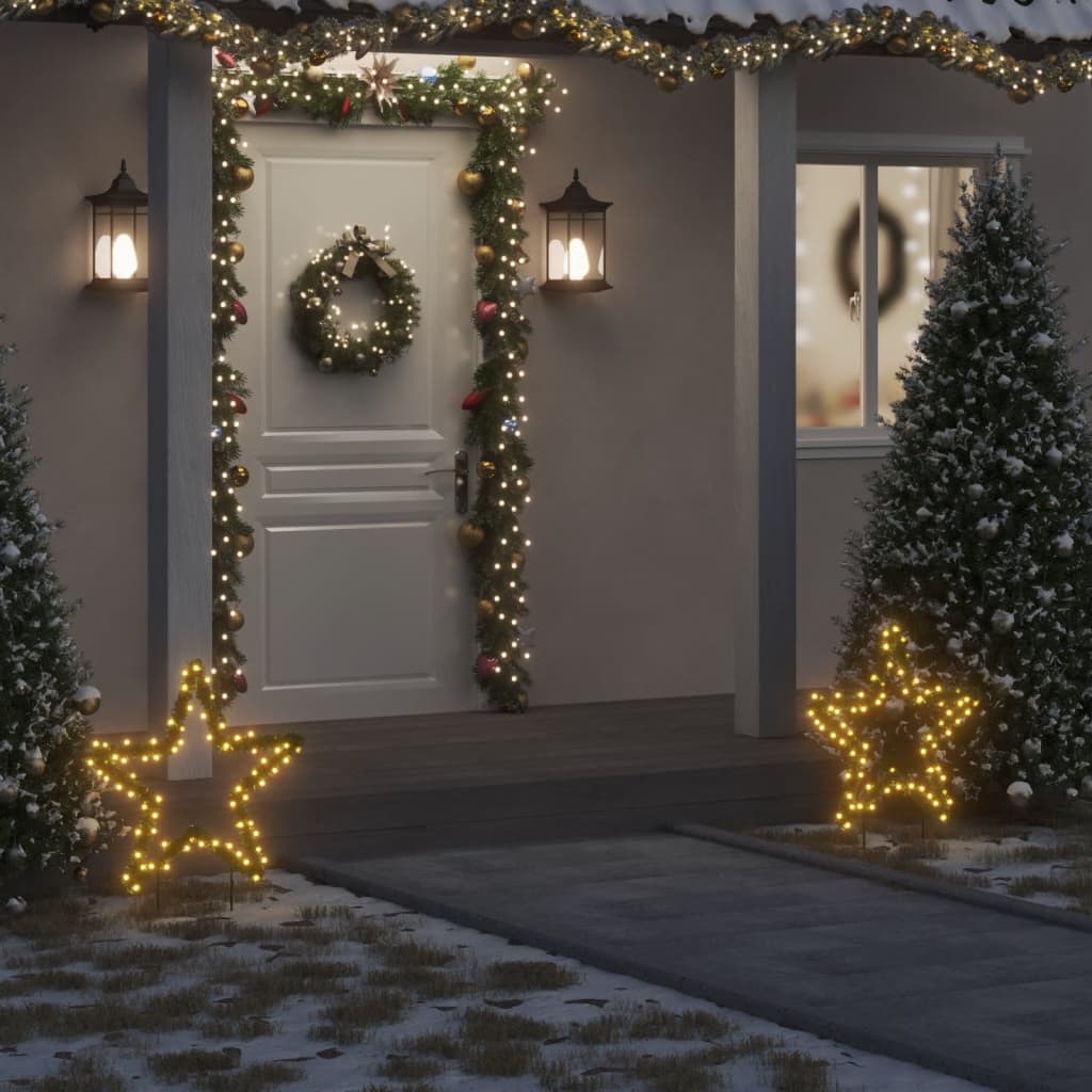 vidaXL julestjerne med jordspyd 80 LED'er 60 cm