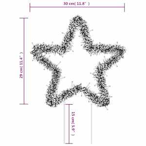 Vánoční světelné dekorace s hroty 3 ks Hvězda 50 LED diod 29 cm - obrázek 12