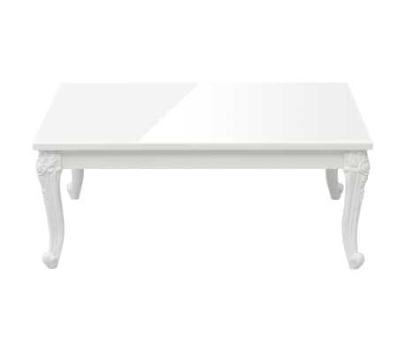 vidaXL Table basse blanc brillant 100x50x42 cm bois d'ing&eacute;nierie