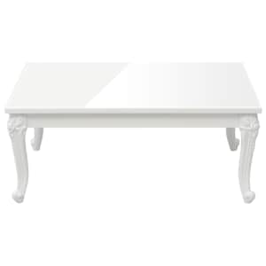 vidaXL Table basse blanc brillant 100x50x42 cm bois d'ing&eacute;nierie