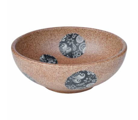 vidaXL izlietne, liekama uz virsmas, brūni zila, apaļa, Φ41x14 cm