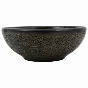 vidaXL valamu t&ouml;&ouml;pinnale, must, &uuml;mar, &Phi;41 x 14, keraamiline