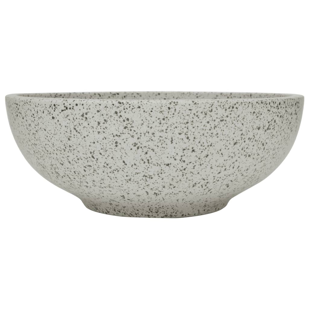 vidaXL Umyvadlo na desku šedé kulaté Φ 41 x 14 cm keramika
