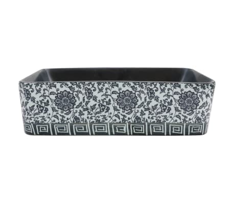 vidaXL Lavabo Appoggio Nero e Blu Rettangolare 46x35,5x13 cm Ceramica