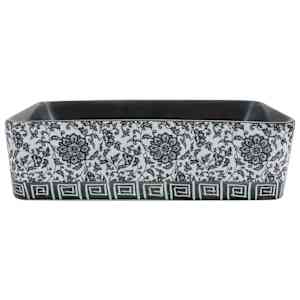 vidaXL Lavabo Appoggio Nero e Blu Rettangolare 46x35,5x13 cm Ceramica