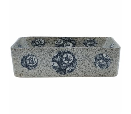vidaXL Aufsatzwaschbecken Mehrfarbig Rechteckig 46x35,5x13cm Keramik