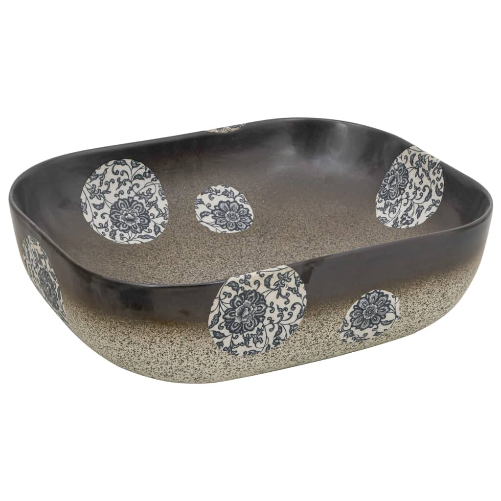 Thumbnail - vidaXL Aufsatzwaschbecken Mehrfarbig Rechteckig 48x37,5x13,5cm Keramik