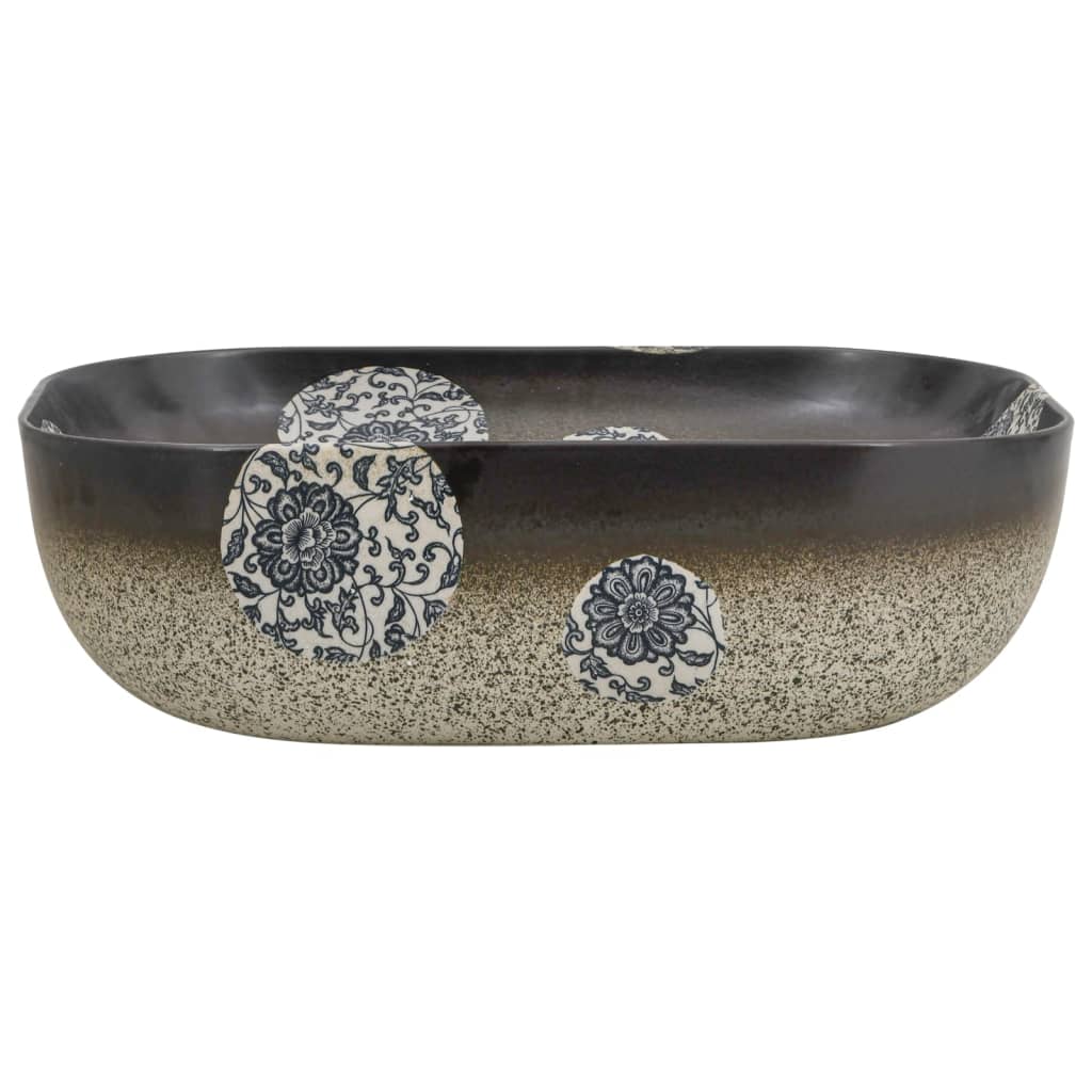 Thumbnail - vidaXL Aufsatzwaschbecken Mehrfarbig Rechteckig 48x37,5x13,5cm Keramik