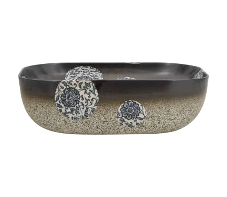 vidaXL Aufsatzwaschbecken Mehrfarbig Rechteckig 48x37,5x13,5cm Keramik