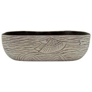 vidaXL Vasque &agrave; poser gris/noir rectangulaire 48x37,5x13,5cm c&eacute;ramique