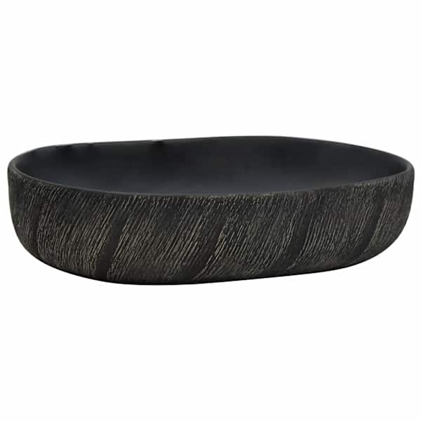 vidaXL valamu t&ouml;&ouml;pinnale, must, ovaalne, 59 x 40 x 14 cm, keraamiline