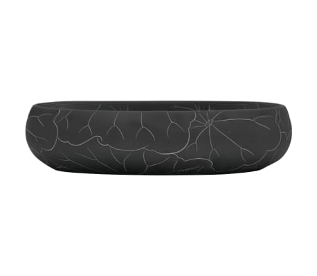 vidaXL Νιπτήρας Οβάλ Μαύρος 59 x 40 x 15 εκ. Κεραμικός