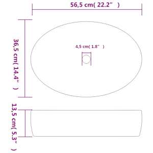 Umyvadlo na desku černé a modré ovál 56,5x36,5x13,5 cm keramika - obrázek 8