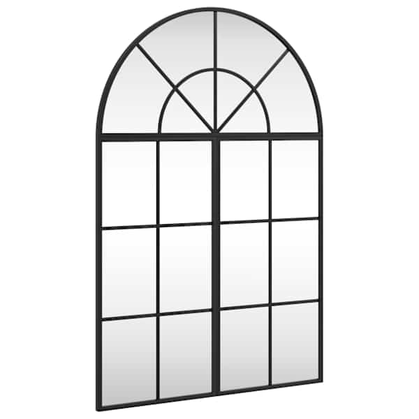 vidaXL seinapeegel, must, 60x90 cm, kaarekujuline, raud
