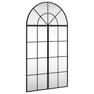 Nástěnné zrcadlo černé 60 x 110 cm oblouk železo - obrázek 2