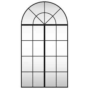 Nástěnné zrcadlo černé 60 x 110 cm oblouk železo - obrázek 3
