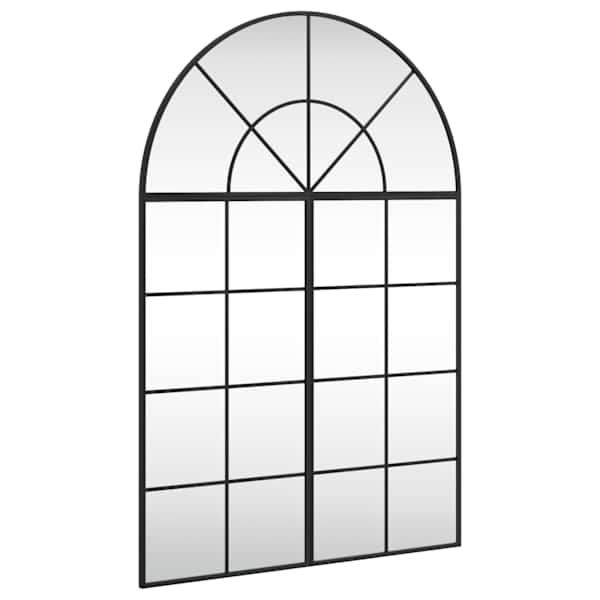 vidaXL seinapeegel, must, 80 x 120 cm, kaarekujuline, raud