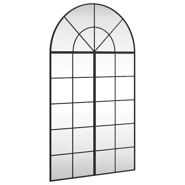 vidaXL seinapeegel, must, 80x140 cm, kaarekujuline, raud