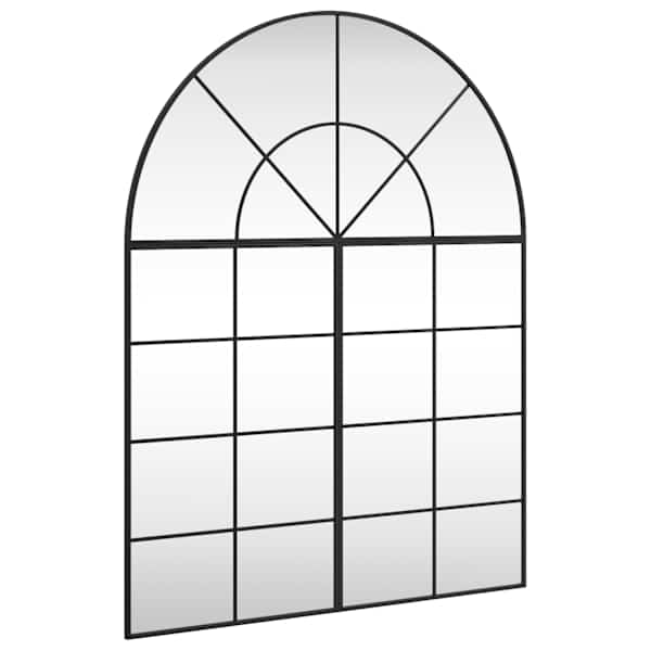 vidaXL seinapeegel, must, 100 x 130 cm, kaarekujuline, raud
