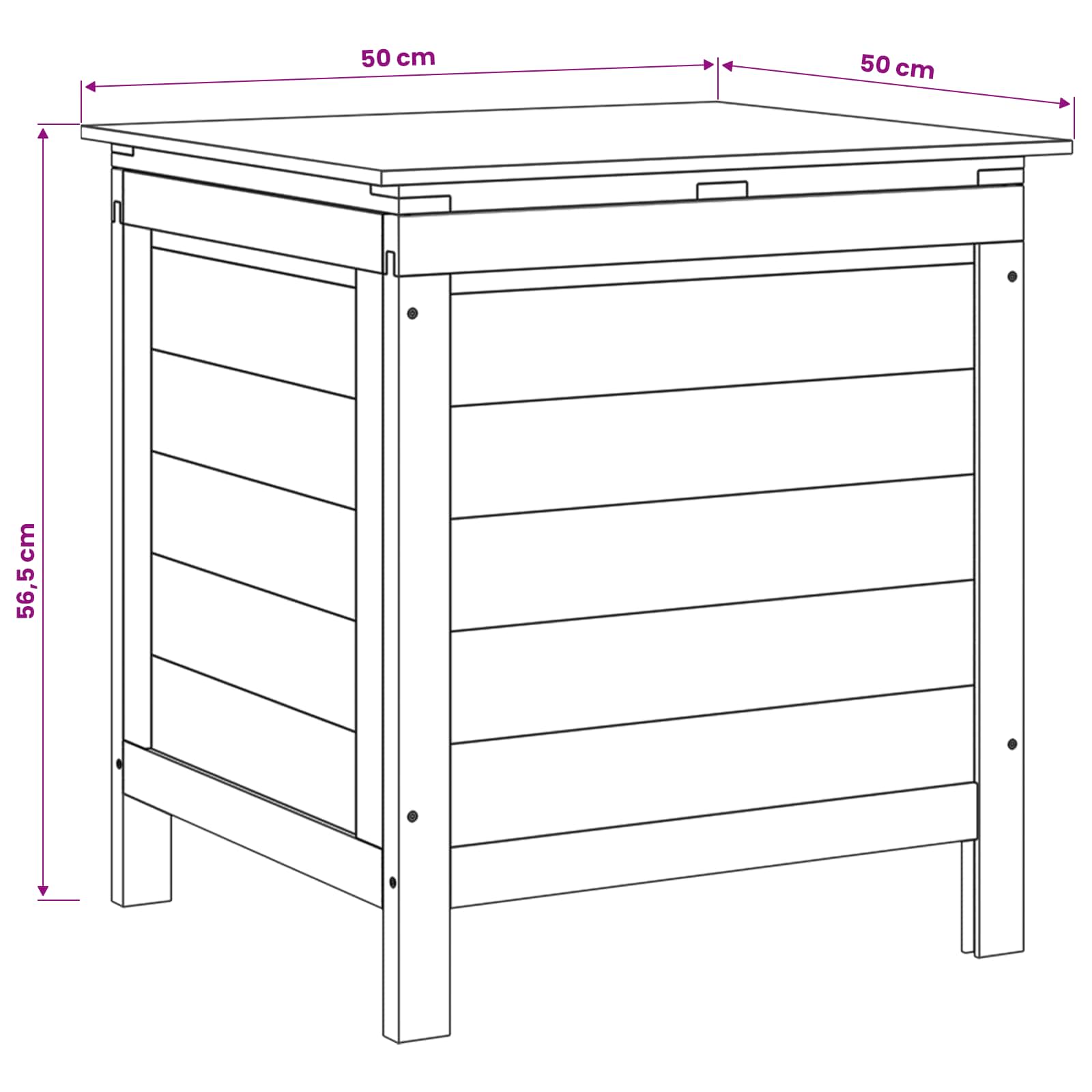 Garden Storage Box Solid Wood Fir size guide