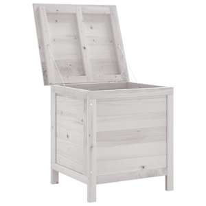 Zahradní úložný box bílý 50x49x56,5 cm masivní jedlové dřevo - obrázek 3
