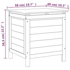 Zahradní úložný box bílý 50x49x56,5 cm masivní jedlové dřevo - obrázek 8