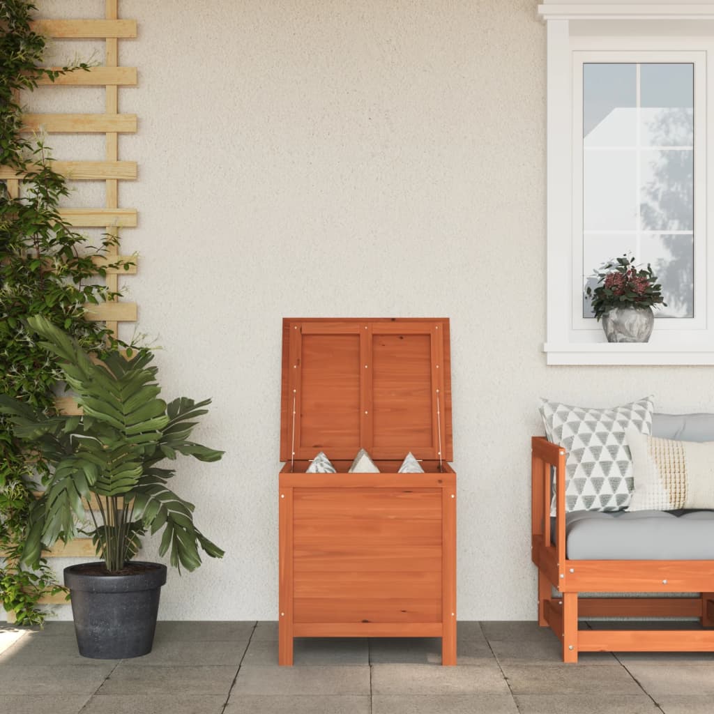 vidaXL Gartentruhe Braun 50x49x56,5 cm Massivholz Tanne