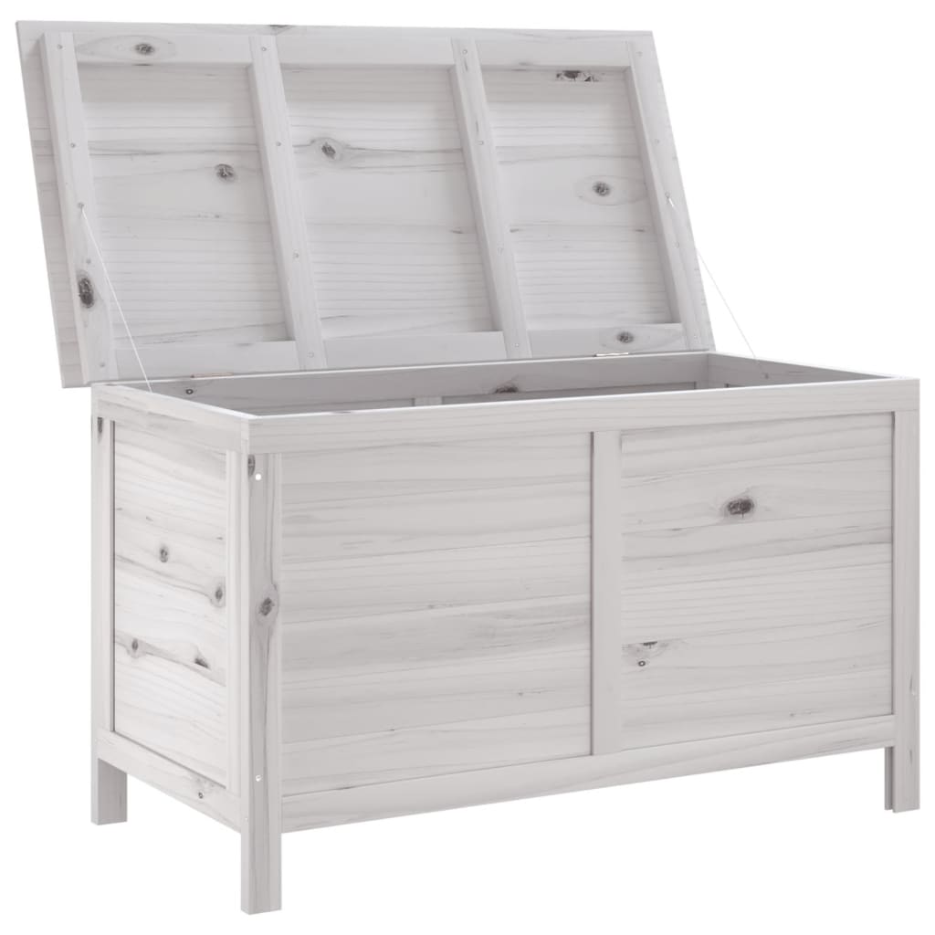 vidaXL Záhradný úložný box biely 99x49,5x58,5 cm masívne jedľové drevo