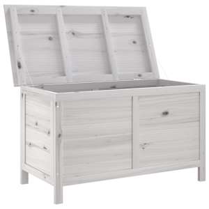 Zahradní úložný box bílý 99x49,5x58,5 cm masivní jedlové dřevo - obrázek 3