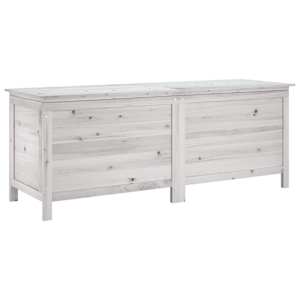 Zahradní úložný box bílý 150x50x56,5 cm masivní jedlové dřevo - obrázek 2
