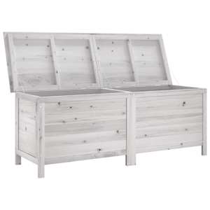 Zahradní úložný box bílý 150x50x56,5 cm masivní jedlové dřevo - obrázek 3