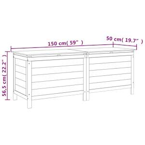 Zahradní úložný box bílý 150x50x56,5 cm masivní jedlové dřevo - obrázek 8