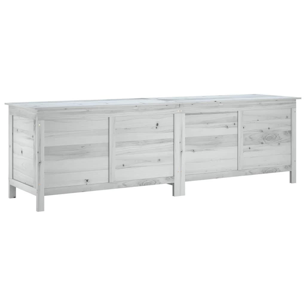 vidaXL Zahradní úložný box bílý 198,5x50x56,5 cm masivní jedlové dřevo