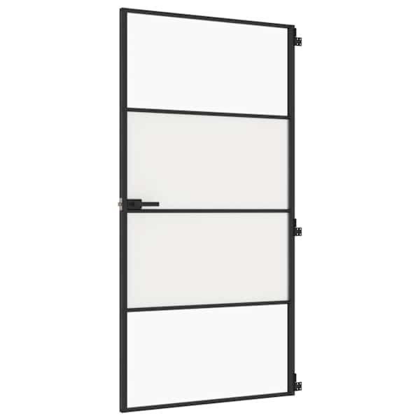vidaXL &otilde;huke siseuks, must, 102,5x201,5 cm, klaas ja alumiinium