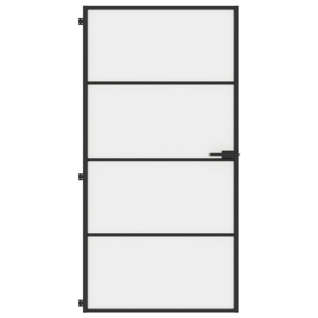 vidaXL Ușă interior negru 102,5x201,5 cm sticlă securiz./aluminiu slim