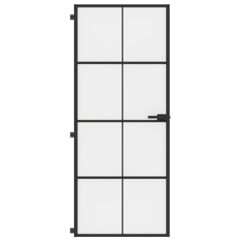 vidaXL Ușă de interior negru 83x201,5 cm sticlă securiz./aluminiu slim