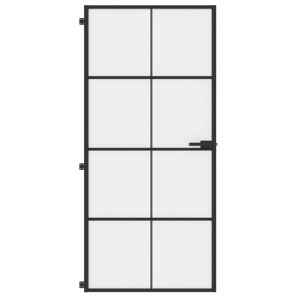 vidaXL Ușă de interior negru 93x201,5 cm sticlă securiz./aluminiu slim